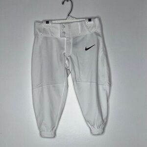 Nike Kids White Baseball Pants with Black Swoosh